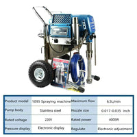 AOOKMIYA 220V 4KW 6.5L/Min Plunger Type High Pressure Airless Professional Spraying Machine Paint Latex Paint Putty Spray Gun