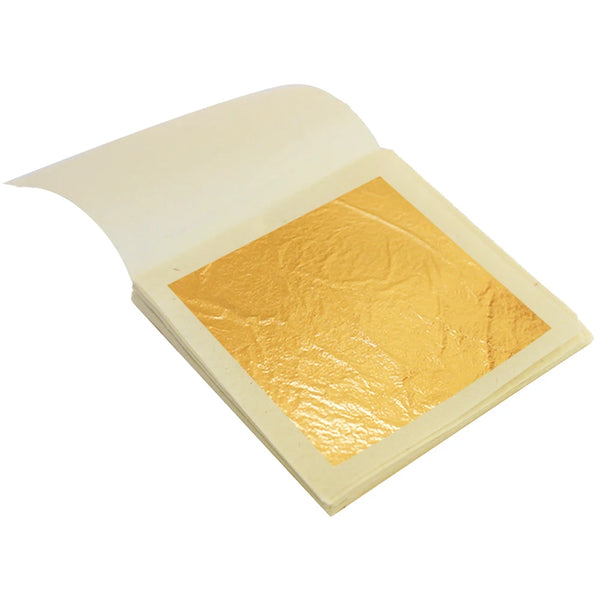 24K Pure Gold Leaf Edible Gold Foil Sheets for Cake Decoration Arts Crafts Paper Painting Skin Care Home Real Gold Foil Gilding