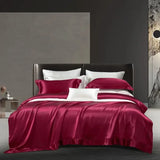 25 Momme Mulberry Silk Premium luxury Bedding Set Nature Soft Solid Duvet Cover Double Queen King 4PCS Modern Home Bed Sheet