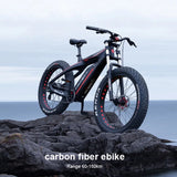 26inch fat bicycle 48v750w bafang motor electric mountain bike 4.0 snow tire carbon fiber All Terrains fat ebike Shoulder shock