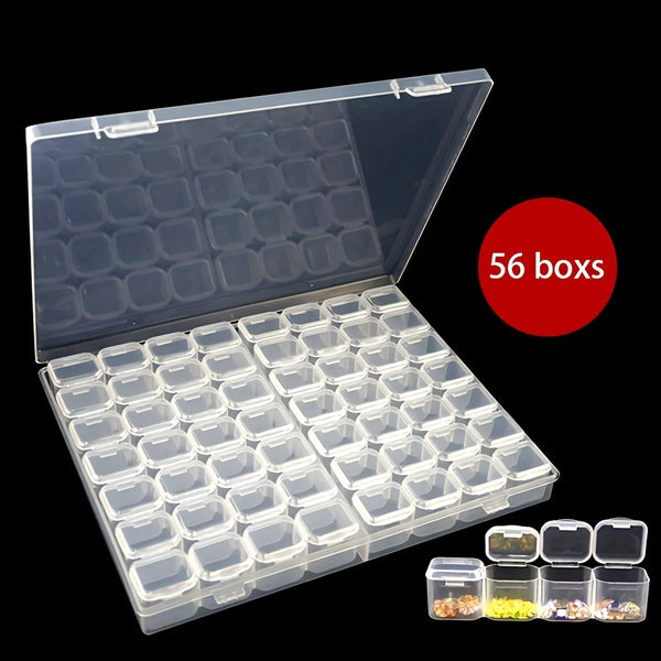 28/56 Grids Diamond Painting Storage Box Beads Organizers  Diamond Nail Art Crafts Container Diamond Embroidery Tools Accessoris