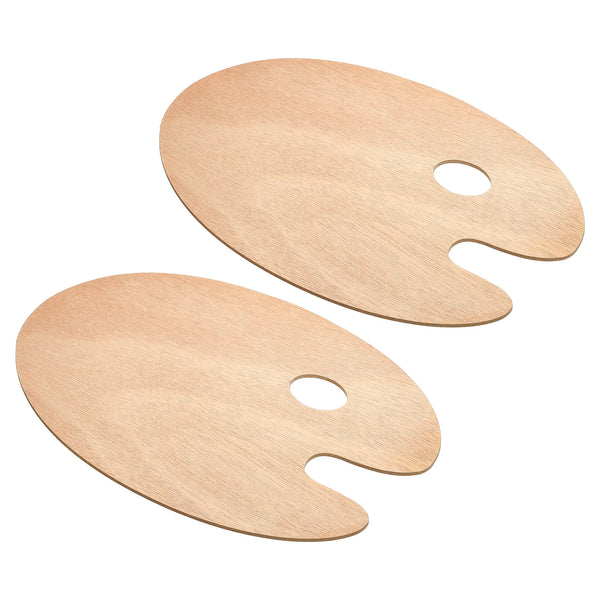 AOOKMIYA AOOKMIYA 2Pc Wooden Paint Palette with Thumb Hole Wood Painti