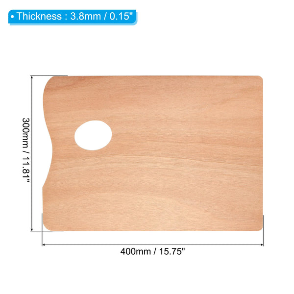 AOOKMIYA AOOKMIYA 2Pc Wooden Paint Palette with Thumb Hole Wood Painti