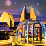 3.5 meter diameter prefab cabin restaurant transparent pc sliding dome tent house commercial starry skyrooms
