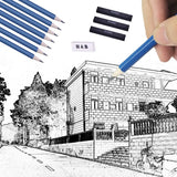 32 pçs conjunto de lápis desenho esboço kit inclui lápis de grafite pastel vara borracha profissional esboçar ferramentas