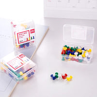 350PCS Deli 0021 Color I-Nail Push Pins Cute Wall Cubicle Accessories Cork Board Pin Thumbtacks