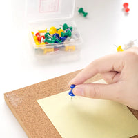 350PCS Deli 0021 Color I-Nail Push Pins Cute Wall Cubicle Accessories Cork Board Pin Thumbtacks