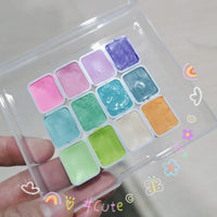 AOOKMIYA 36 Color Nail Solid Pigment Nail Art Decor Watercolor Manicure Metallic Paint Draw Chrome Glitter Powder Flowers Nails Set
