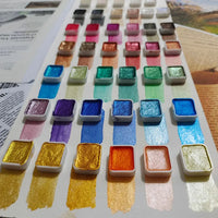 AOOKMIYA 36 Color Nail Solid Pigment Nail Art Decor Watercolor Manicure Metallic Paint Draw Chrome Glitter Powder Flowers Nails Set