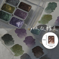 AOOKMIYA 36 Color Nail Solid Pigment Nail Art Decor Watercolor Manicure Metallic Paint Draw Chrome Glitter Powder Flowers Nails Set