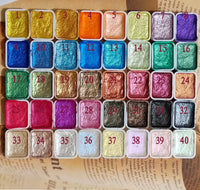 AOOKMIYA 36 Color Nail Solid Pigment Nail Art Decor Watercolor Manicure Metallic Paint Draw Chrome Glitter Powder Flowers Nails Set
