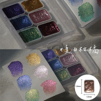 AOOKMIYA 36 Color Nail Solid Pigment Nail Art Decor Watercolor Manicure Metallic Paint Draw Chrome Glitter Powder Flowers Nails Set