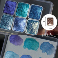AOOKMIYA 36 Color Nail Solid Pigment Nail Art Decor Watercolor Manicure Metallic Paint Draw Chrome Glitter Powder Flowers Nails Set