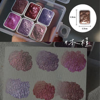 AOOKMIYA 36 Color Nail Solid Pigment Nail Art Decor Watercolor Manicure Metallic Paint Draw Chrome Glitter Powder Flowers Nails Set