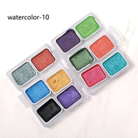 AOOKMIYA 36 Color Nail Solid Pigment Nail Art Decor Watercolor Manicure Metallic Paint Draw Chrome Glitter Powder Flowers Nails Set