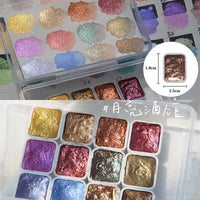 AOOKMIYA 36 Color Nail Solid Pigment Nail Art Decor Watercolor Manicure Metallic Paint Draw Chrome Glitter Powder Flowers Nails Set