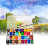 AOOKMIYA 36 Compartments Paint Palette Sealed with Lid Paint Palette for Acrylic Painting Watercolor Gouache Mixing Colors Travel Box