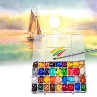 AOOKMIYA 36 Compartments Paint Palette Sealed with Lid Paint Palette for Acrylic Painting Watercolor Gouache Mixing Colors Travel Box