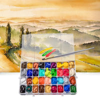 AOOKMIYA 36 Compartments Paint Palette Sealed with Lid Paint Palette for Acrylic Painting Watercolor Gouache Mixing Colors Travel Box