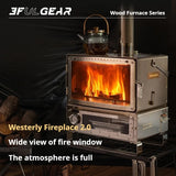 3F UL GEAR Firewood Stove 2.0 Winter Outdoor Camping Tent Wood Brazier Stainless Steel Hiking Burning Heater Burner With Chimney