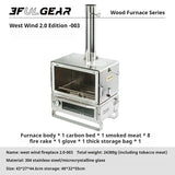 3F UL GEAR Firewood Stove 2.0 Winter Outdoor Camping Tent Wood Brazier Stainless Steel Hiking Burning Heater Burner With Chimney