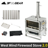 3F UL GEAR Firewood Stove 2.0 Winter Outdoor Camping Tent Wood Brazier Stainless Steel Hiking Burning Heater Burner With Chimney