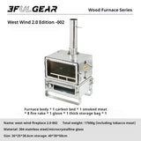 3F UL GEAR Firewood Stove 2.0 Winter Outdoor Camping Tent Wood Brazier Stainless Steel Hiking Burning Heater Burner With Chimney