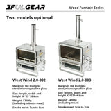 3F UL GEAR Firewood Stove 2.0 Winter Outdoor Camping Tent Wood Brazier Stainless Steel Hiking Burning Heater Burner With Chimney