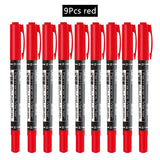 4/9pcs/lot Deli Twin Tip Permanent Marker Pen Set Fine Point Waterproof Ink Thin Nib Crude Nib Black Ink 0.5mm-2mm Fine Color