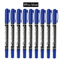 4/9pcs/lot Deli Twin Tip Permanent Marker Pen Set Fine Point Waterproof Ink Thin Nib Crude Nib Black Ink 0.5mm-2mm Fine Color