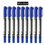 4/9pcs/lot Deli Twin Tip Permanent Marker Pen Set Fine Point Waterproof Ink Thin Nib Crude Nib Black Ink 0.5mm-2mm Fine Color