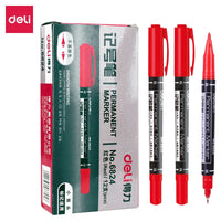 4/9pcs/lot Deli Twin Tip Permanent Marker Pen Set Fine Point Waterproof Ink Thin Nib Crude Nib Black Ink 0.5mm-2mm Fine Color
