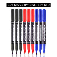 4/9pcs/lot Deli Twin Tip Permanent Marker Pen Set Fine Point Waterproof Ink Thin Nib Crude Nib Black Ink 0.5mm-2mm Fine Color