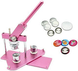 ChiButtons Kit 25mm (1") Button Maker Badge Press Machine-B400 + 25mm Round Die Moulds + 500 Set Pin Button Components + Adjustable Circle Cutter (Black)
