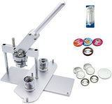 ChiButtons Kit 25mm (1") Button Maker Badge Press Machine-B400 + 25mm Round Die Moulds + 500 Set Pin Button Components + Adjustable Circle Cutter (Black)