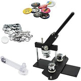 ChiButtons Kit 25mm (1") Button Maker Badge Press Machine-B400 + 25mm Round Die Moulds + 500 Set Pin Button Components + Adjustable Circle Cutter (Black)