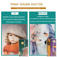48/72/120/150/200 Professional Oil Color Pencil Set Watercolor Drawing Colored Pencils Storage Bag Stationary School Supplies