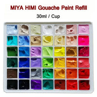 4PCS/LOT MIYA HIMI Gouache Paint Refill 30ml Jelly Cup Gouache Refill 56 Colors Washable Paint For Kids