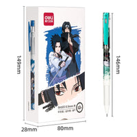 4Pcs Deli SA103 Naruto Quick Dry Student Neutral Pen 0.5mm Full Needle Tube Black Ink Supplies School Office Stationery