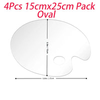 AOOKMIYA  4Pcs Premium Clear Paint Pallet Non-Stick Upgrade Transparent Acrylic Paint Palette Easy Clean for Acrylic Oil Painting Palette