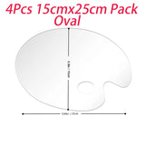 AOOKMIYA  4Pcs Premium Clear Paint Pallet Non-Stick Upgrade Transparent Acrylic Paint Palette Easy Clean for Acrylic Oil Painting Palette