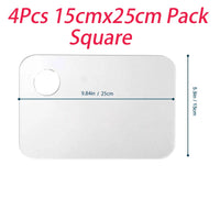 AOOKMIYA  4Pcs Premium Clear Paint Pallet Non-Stick Upgrade Transparent Acrylic Paint Palette Easy Clean for Acrylic Oil Painting Palette
