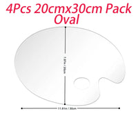 AOOKMIYA  4Pcs Premium Clear Paint Pallet Non-Stick Upgrade Transparent Acrylic Paint Palette Easy Clean for Acrylic Oil Painting Palette