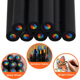 4pcs pastel 7 Colors Concentric Gradient Rainbow Pencil Crayons Colored Pencil Set cheap kawaii stationery Art Painting Drawing