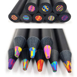 4pcs pastel 7 Colors Concentric Gradient Rainbow Pencil Crayons Colored Pencil Set cheap kawaii stationery Art Painting Drawing