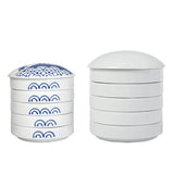 AOOKMIYA 5-layer Ceramic palette watercolor gouache paint palette blue and white ink plate art chinese painting supplies