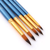 5 pçs pincéis de pintura conjunto pincel de pintura haste curta escova de cabelo de náilon para óleo escova de acrílico aquarela suprimentos de arte profissional