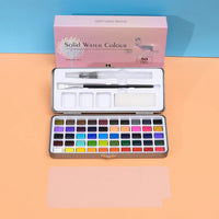 50/90/100 Colors Watercolor Paint Set Solid Pigment Glitter Metallic Watercolor Box Gouache Drawing Painting Art Supplies