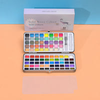 50/90/100 Colors Watercolor Paint Set Solid Pigment Glitter Metallic Watercolor Box Gouache Drawing Painting Art Supplies