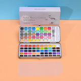 50/90/100 Colors Watercolor Paint Set Solid Pigment Glitter Metallic Watercolor Box Gouache Drawing Painting Art Supplies